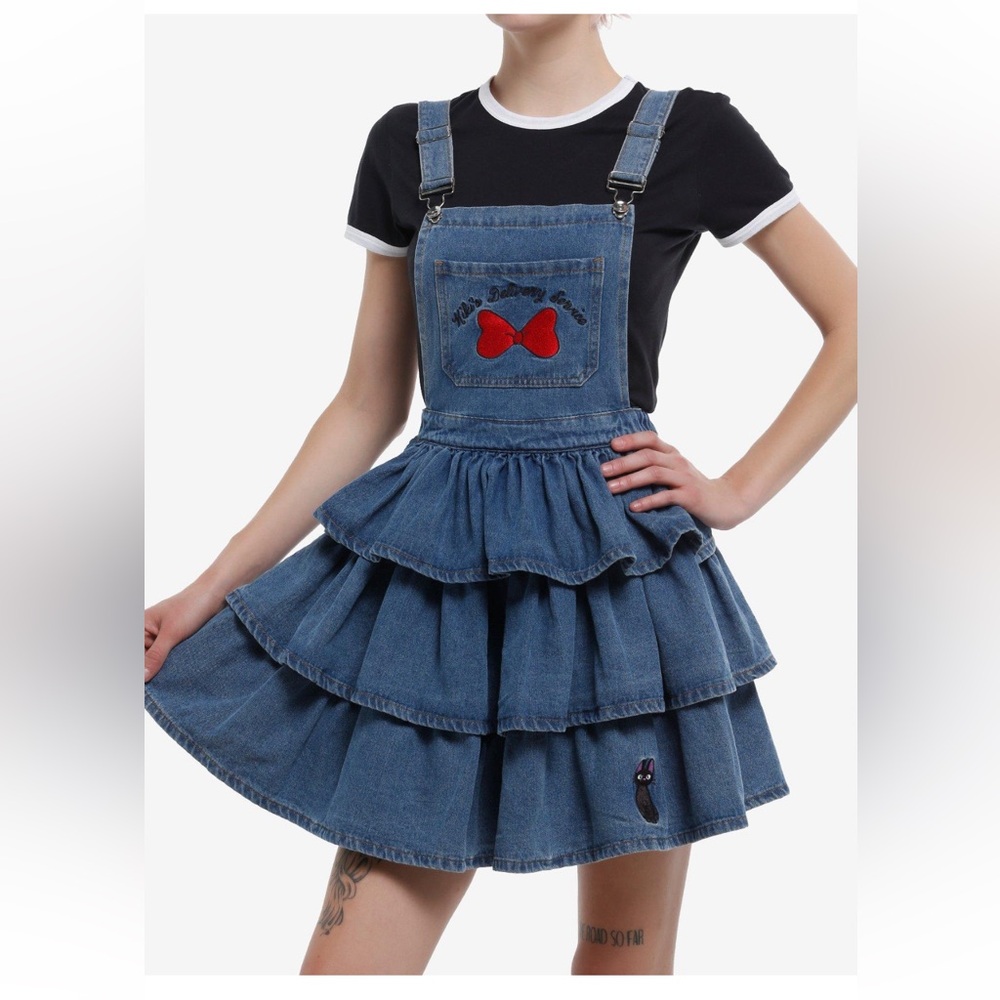 Studio ghibli Kiki’s delivery service jiji bow denim skirtall her universe